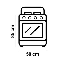 COCINA GAS HORNO BLANCA 4 FUEGOS 50CM LARRYHOUSE