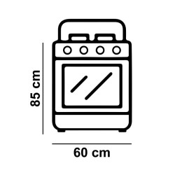 COCINA GAS HORNO GRILL BLANCA 4 FUEGOS 60CM LARRYHOUSE