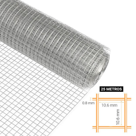 TELA METALICA GALV 106X106X08MM 1X25M DONNA GARDEN