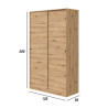 ARMARIO 2 PUERTAS CORREDERAS 200X120X50CM RNODI MOMI