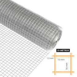 TELA METALICA GALV 16X16X12MM 1X25M DONNA GARDEN
