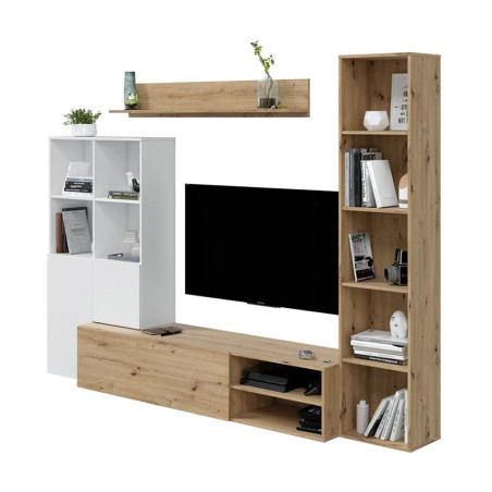 MUEBLE SALON TV 180x240x40CM RNODI BL ARTIK ARTIK OXIDO MOMI