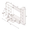 MUEBLE SALON TV 180x240x40CM RNODI BL ARTIK ARTIK OXIDO MOMI