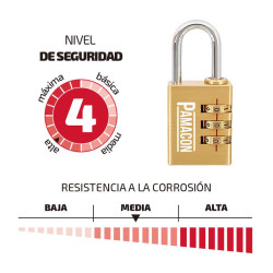 CANDADO COMBINACION LATON 40MM PAMACON