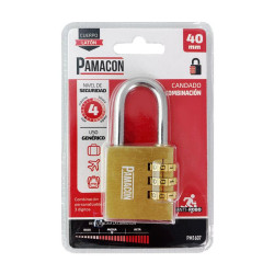 CANDADO COMBINACION LATON 40MM PAMACON