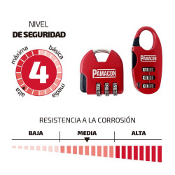 PACK 2 CANDADOS COMBINACION 25 36MM PAMACON
