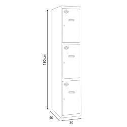 TAQUILLA METALICA 3 PUERTAS 1800X300X500MM AIRMEC