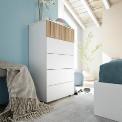 COMODA 5 CAJONES 61X109X40CM BL ARTIK NATURE ETHNA MOMI