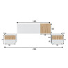 CABECERO 2 MESITAS CAJONES 266X91X34CM ETHNA MOMI