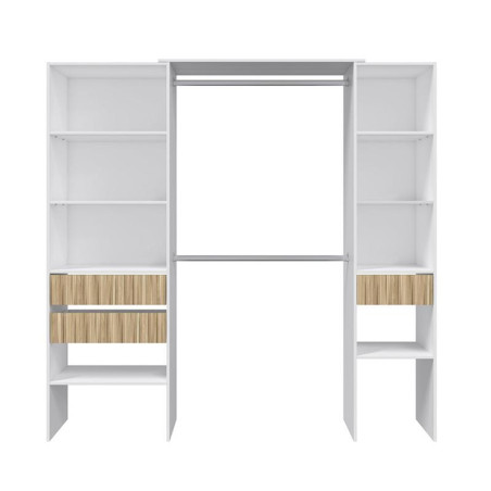 VESTIDOR ARMARIO CON ESTANTERIA 190X187X40CM BLANCO NATURE ETHNA MOMI