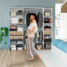 VESTIDOR ARMARIO CON ESTANTERIA 190X187X40CM BLANCO NATURE ETHNA MOMI