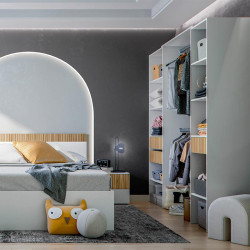 VESTIDOR ARMARIO CON ESTANTERIA 190X187X40CM BLANCO NATURE ETHNA MOMI