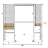 VESTIDOR ARMARIO CON ESTANTERIA 190X187X40CM BLANCO NATURE ETHNA MOMI