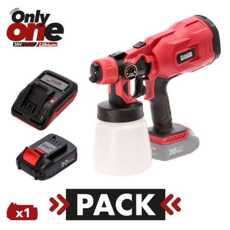 PACK PISTOLA PINTAR 20V CARGADOR ONLY ONE AICER 1X 20AH