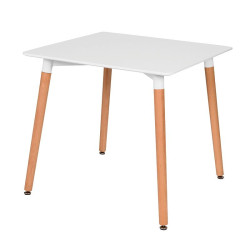 MESA ESTILO NORDICO 80X80X70CM BLANCA SERIE MOLDEN MOMI