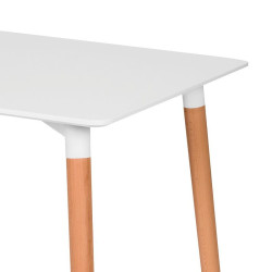 MESA ESTILO NORDICO 80X80X70CM BLANCA SERIE MOLDEN MOMI
