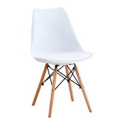 SILLA ESTILO NORDICO 48X53X82CM BLANCA SERIE FINLANDIA MOMI