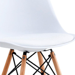 SILLA ESTILO NORDICO 48X53X82CM BLANCA SERIE FINLANDIA MOMI