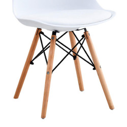 SILLA ESTILO NORDICO 48X53X82CM BLANCA SERIE FINLANDIA MOMI
