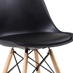 SILLA ESTILO NORDICO 48X53X82CM NEGRA SERIE FINLANDIA MOMI