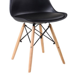 SILLA ESTILO NORDICO 48X53X82CM NEGRA SERIE FINLANDIA MOMI