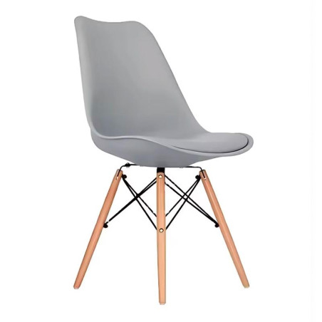 SILLA ESTILO NORDICO 48X53X82CM GRIS SERIE FINLANDIA MOMI