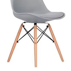 SILLA ESTILO NORDICO 48X53X82CM GRIS SERIE FINLANDIA MOMI