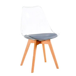 SILLA ESTILO ESCANDINAVO 48X53X82CM COJIN ASIENTO SERIE MUMBAI MOMI