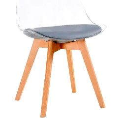 SILLA ESTILO ESCANDINAVO 48X53X82CM COJIN ASIENTO SERIE MUMBAI MOMI