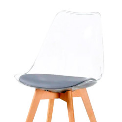 SILLA ESTILO ESCANDINAVO 48X53X82CM COJIN ASIENTO SERIE MUMBAI MOMI