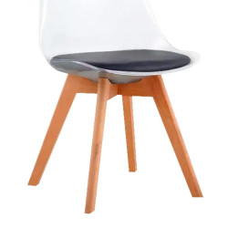 SILLA ESTILO ESCANDINAVO 48X53X82CM ASIENTO NEGRO SERIE MUMBAI MOMI