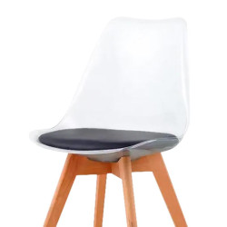 SILLA ESTILO ESCANDINAVO 48X53X82CM ASIENTO NEGRO SERIE MUMBAI MOMI