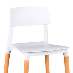 SILLA ESTILO NORDICO 43X43X76CM BLANCA SERIE REINE MOMI