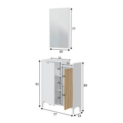 RECIBIDOR 2 CAJON ESPEJO 77X91X24CM BL ARTIK NATURE ETHNA MOMI