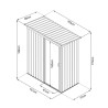 CASETA DE METAL CON PUERTA CORREDERA 89x163x182CM 15M2 AIRMEC
