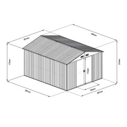 CASETA DE METAL CON PUERTAS CORREDERAS 303x301x214CM 9M2 AIRMEC