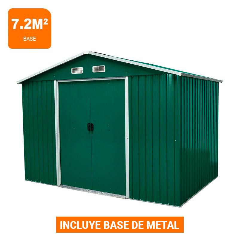 CASETA DE METAL CON PUERTAS CORREDERAS 301x238x214 CM 7M2 AIRMEC