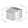 CASETA DE METAL CON PUERTAS CORREDERAS 301x238x214 CM 7M2 AIRMEC