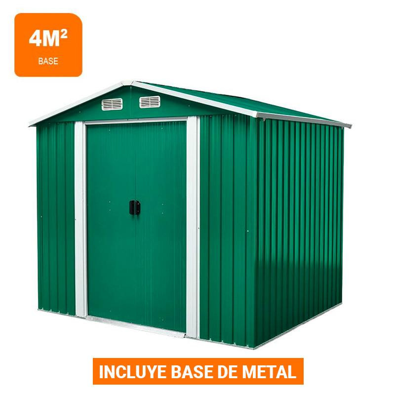 CASETA DE METAL CON PUERTAS CORREDERAS 174x236x206CM 4M2 AIRMEC
