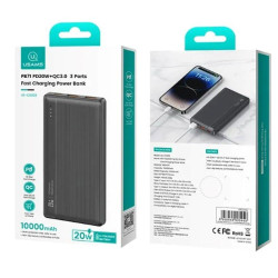 POWERBANK 2 PUERTOS USB 20000MAH NEGRO USAMS