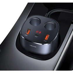 CARGADOR DE COCHE 245W CARGA RAPIDA ENCEDEDOR DE CIGARRILLOS GRIS USAMS