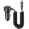 CARGADR DE COCHE 60W CON CABLE Y LUZ AMBIENTAL NEGRO USAMS