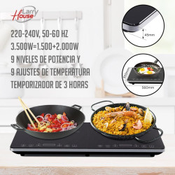 COCINA DE INDUCCION 2 FUEGOS 3500W LARRYHOUSE