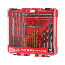 JUEGO DE BROCAS Y PUNTAS DESTORNILLADOR 50 PCS PAMACON