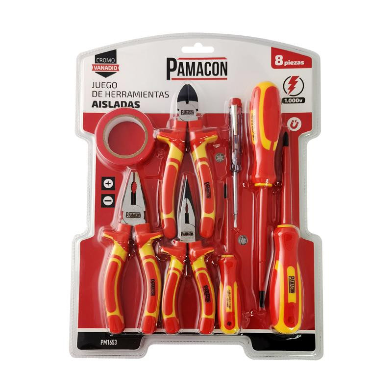 JUEGO 8 PCS HERRAMIENTAS AISLADAS 1000V PAMACON