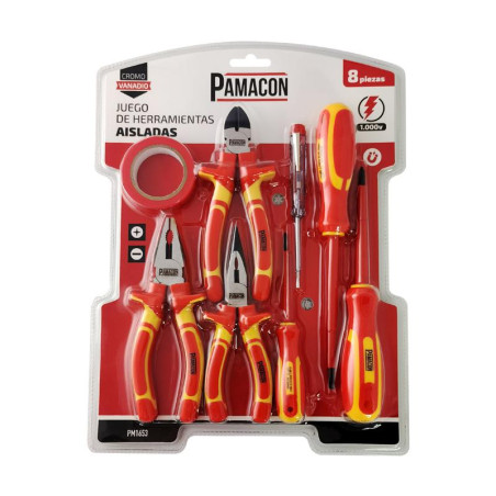 JUEGO 8 PCS HERRAMIENTAS AISLADAS 1000V PAMACON