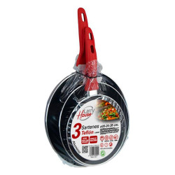 JUEGO DE SARTENES 20 24 28 CM TEFLON LARRYHOUSE