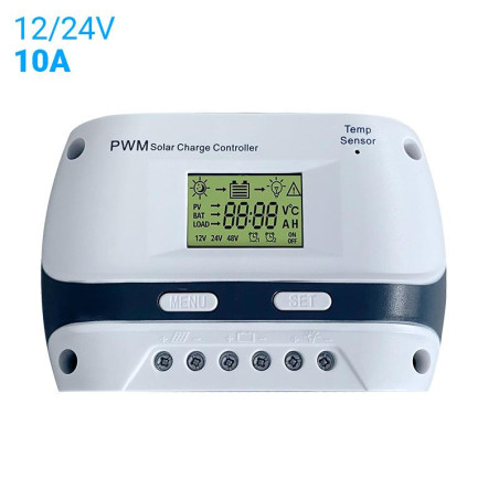CONTROLADOR DE CARGA SOLAR PWM 12V 24V 10A VOLTEN