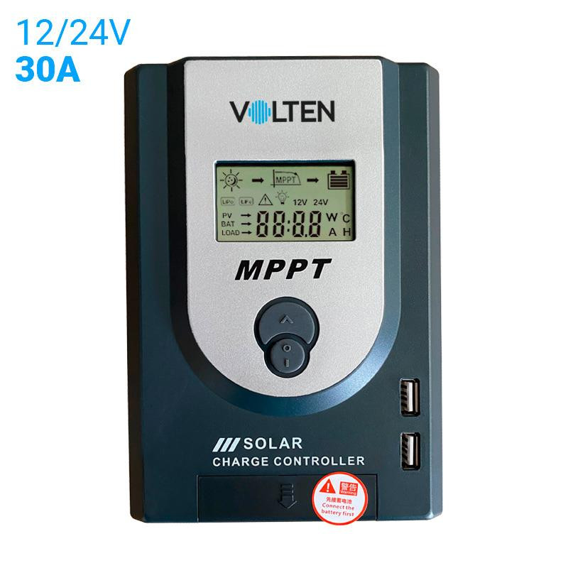 CONTROLADOR DE CARGA SOLAR MPPT 12V 24V 30A VOLTEN