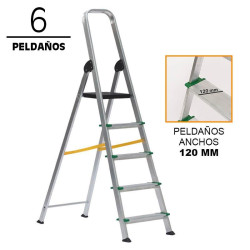 ESCALERA ALUMINIO REFORZADA AIRMEC 6 PELDANOS 120 MM